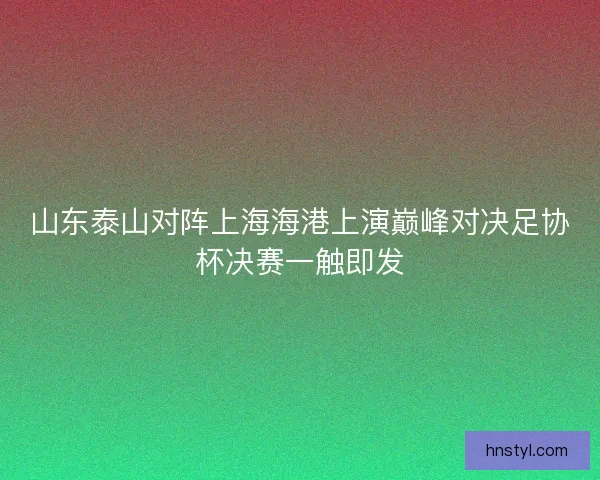 山东泰山对阵上海海港上演巅峰对决足协杯决赛一触即发 山东泰山对阵上海海港上演巅峰对决足协杯决赛一触即发